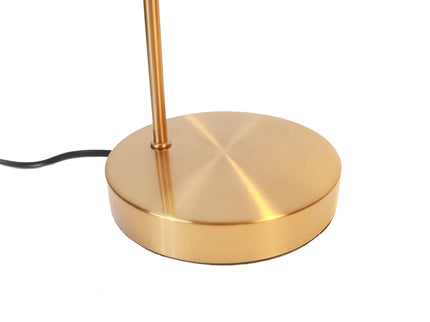 Ruston Table Lamp with Brass Iron Base and Khaki Fabric Shade.