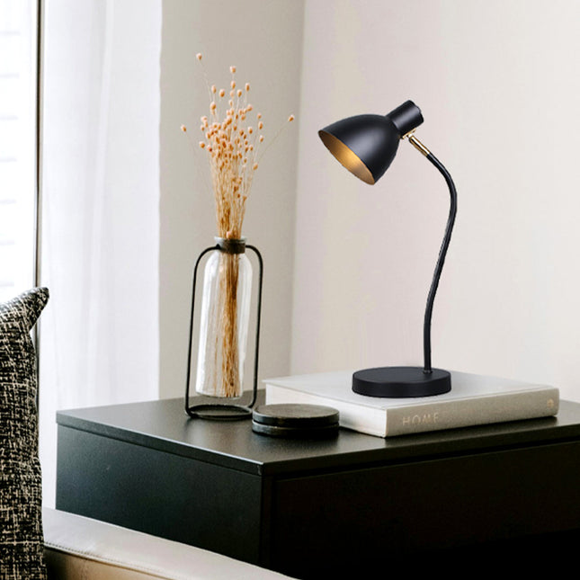 Eloise Touch Table Lamp Black Orange Modern Adjustable Lighting.