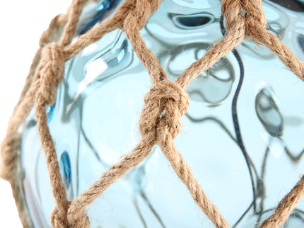 Jessamy Table Lamp Green Blue Nautical Glass and Rope Decor