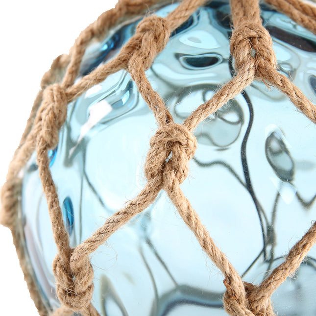 Jessamy Table Lamp Green Blue Nautical Glass and Rope Decor
