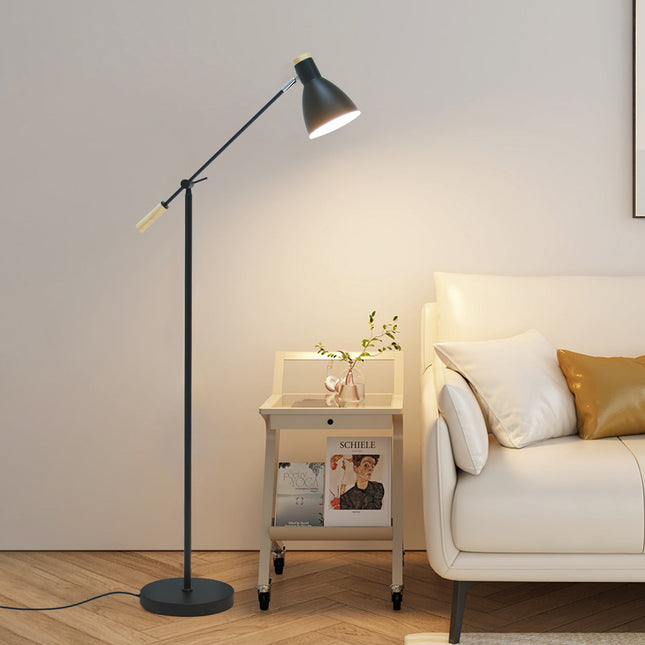 Scandinavian Adjustable Floor Lamp White Black Minimalist Lighting.