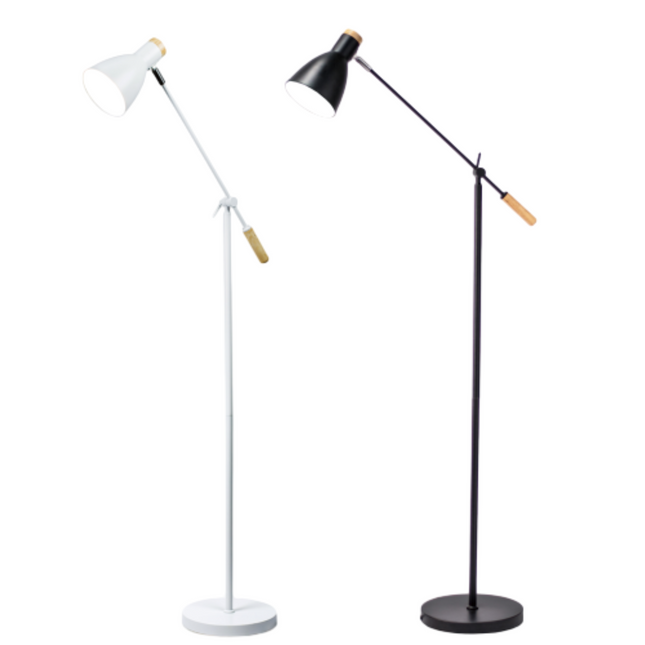Scandinavian Adjustable Floor Lamp White Black Minimalist Lighting.
