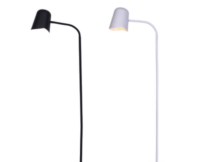 Peggy Adjustable Floor Lamp White Black Modern Reading Light.
