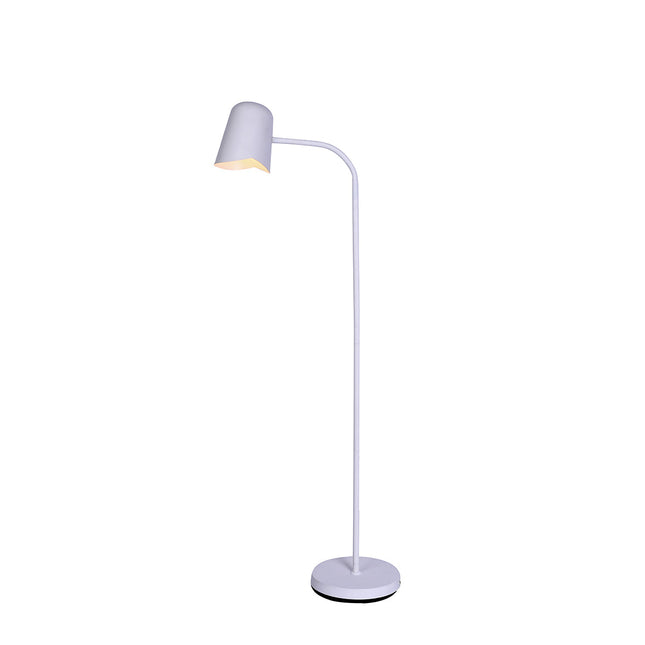 Peggy Adjustable Floor Lamp White Black Modern Reading Light.