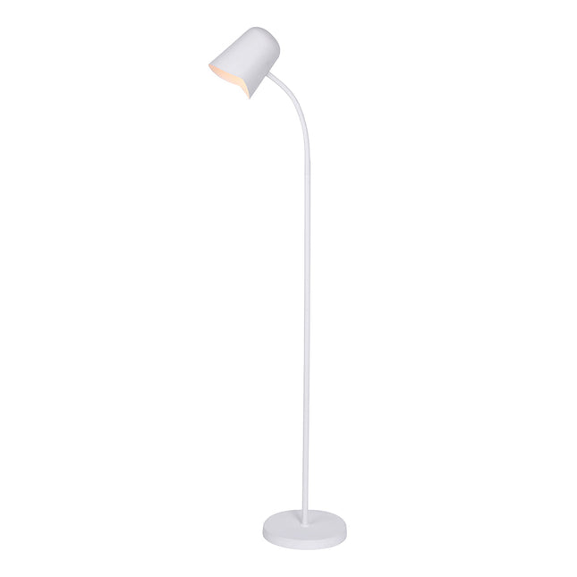 Peggy Adjustable Floor Lamp White Black Modern Reading Light.
