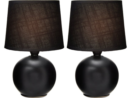 Louis Ceramic Modern Round Table Lamp Set Of 2 for Elegant Living Spaces.