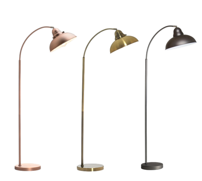 Manor Metal Floor Lamp Weathered Brass Antique Chrome Antique Copper.