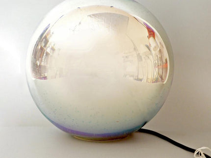Javarone Table Lamp Copper Chrome Modern Glass Sphere Lighting.