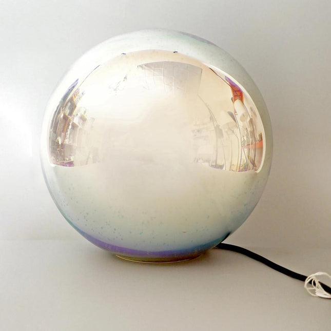 Javarone Table Lamp Copper Chrome Modern Glass Sphere Lighting.