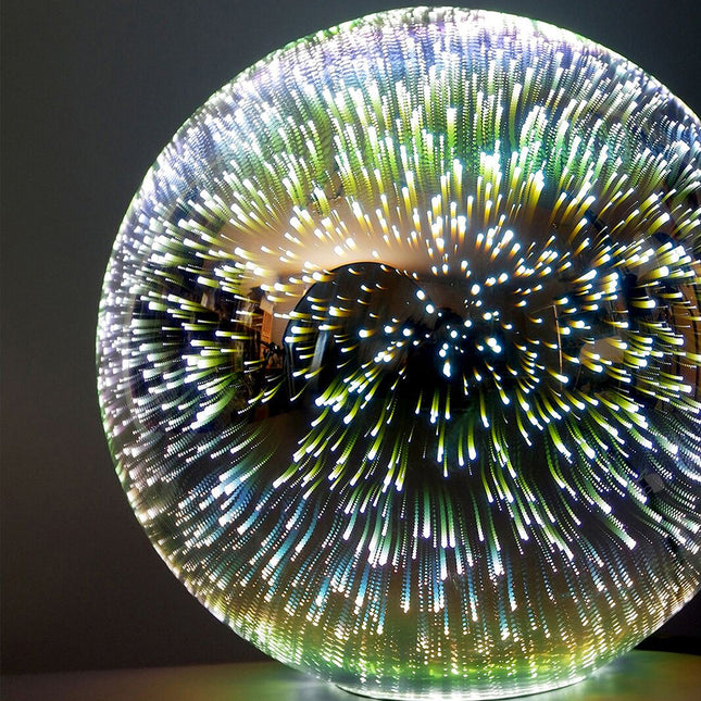 Javarone Table Lamp Copper Chrome Modern Glass Sphere Lighting.