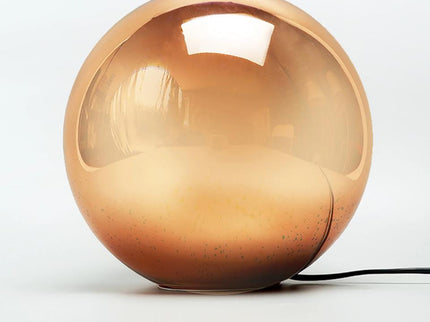 Javarone Table Lamp Copper Chrome Modern Glass Sphere Lighting.