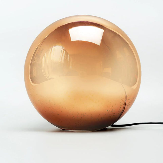 Javarone Table Lamp Copper Chrome Modern Glass Sphere Lighting.