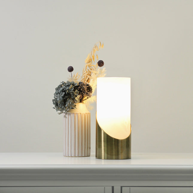 Marc Touch Table Lamp Antique Brass Satin Chrome Elegant Modern Light.
