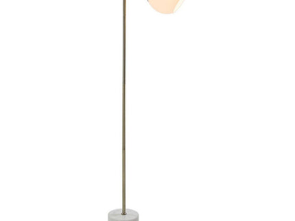 Helium Floor Lamp Modern Glass Sphere with Marble Base.