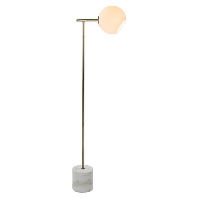 Helium Floor Lamp Modern Glass Sphere with Marble Base.