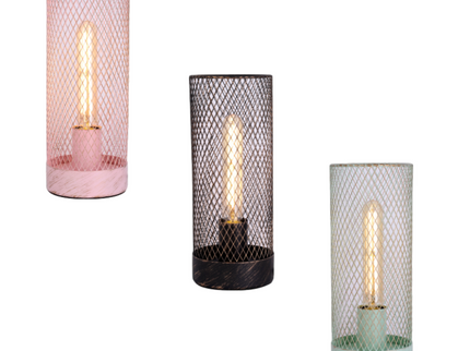 Clara Touch Table Lamp Black Pink Mint Modern Industrial Light.
