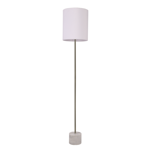 Wigwam Floor Lamp Modern Brass and Marble Base Light.