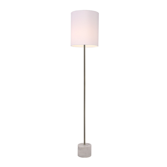 Wigwam Floor Lamp Modern Brass and Marble Base Light.