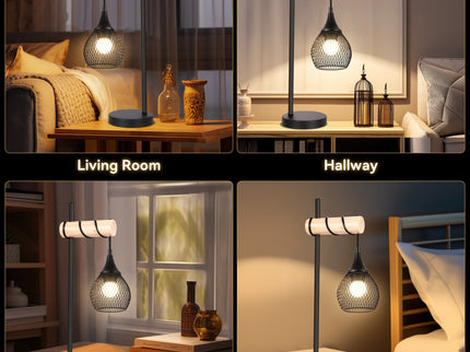 Lars Table Lamp Modern Industrial Design with Timber Accent.