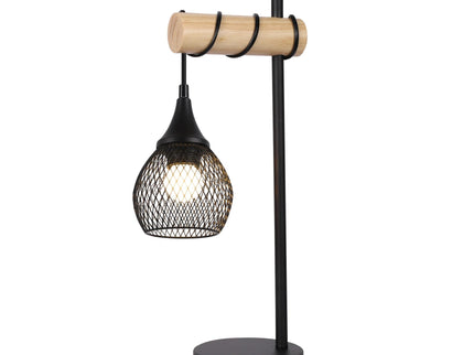 Lars Table Lamp Modern Industrial Design with Timber Accent.