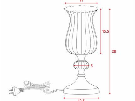 Samantha Touch Table Lamp with Antique Brass Finish and Glass Shade.