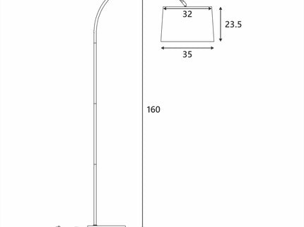 Tanya Arched Floor Lamp with Linen Shade and Metal Base.
