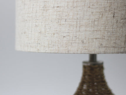 Tilda Table Lamp with Hemp Rope Base and Linen Shade.