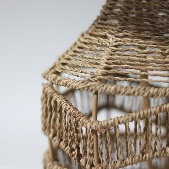 Tilda Table Lamp with Hemp Rope Base and Linen Shade.