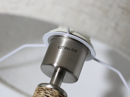 Tilda Table Lamp with Hemp Rope Base and Linen Shade.