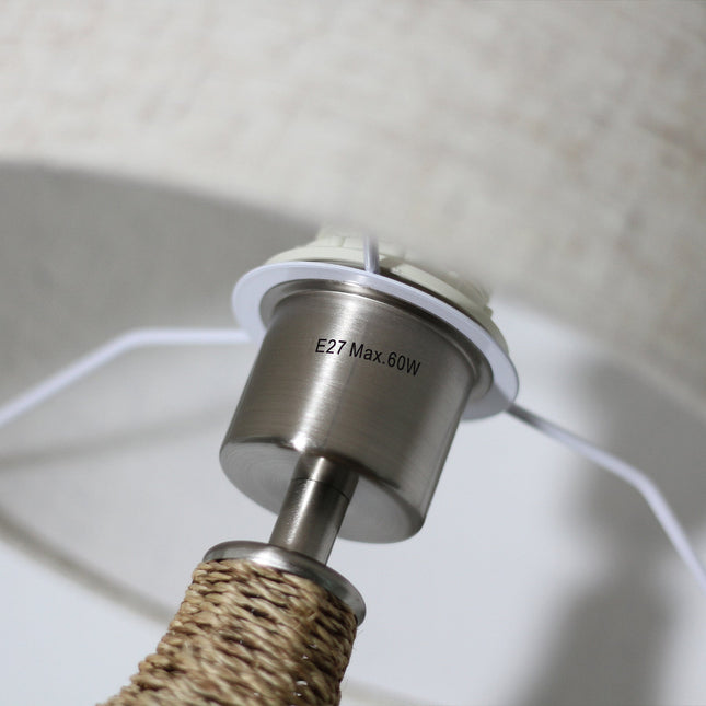 Tilda Table Lamp with Hemp Rope Base and Linen Shade.