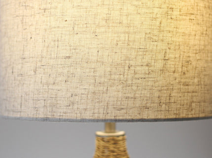 Tilda Table Lamp with Hemp Rope Base and Linen Shade.