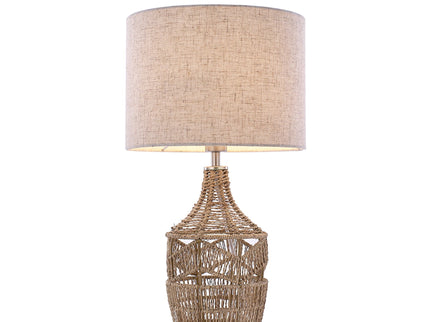 Tilda Table Lamp with Hemp Rope Base and Linen Shade.