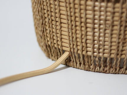 Tilda Floor Lamp with Hemp Rope Base and Linen Shade for Living Room Decor.