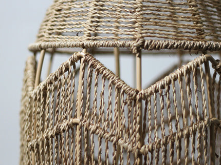 Tilda Floor Lamp with Hemp Rope Base and Linen Shade for Living Room Decor.