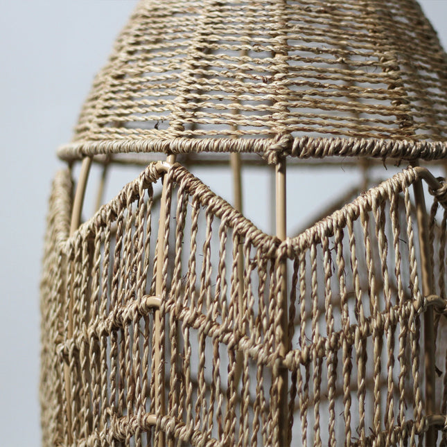 Tilda Floor Lamp with Hemp Rope Base and Linen Shade for Living Room Decor.
