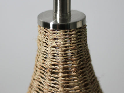 Tilda Floor Lamp with Hemp Rope Base and Linen Shade for Living Room Decor.