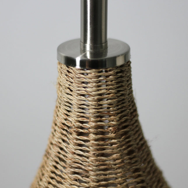 Tilda Floor Lamp with Hemp Rope Base and Linen Shade for Living Room Decor.