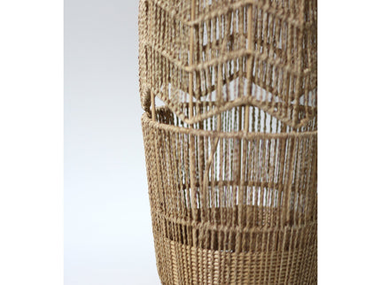 Tilda Floor Lamp with Hemp Rope Base and Linen Shade for Living Room Decor.