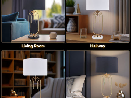 Fleur Table Lamp White Black Elegant Home Decor Light