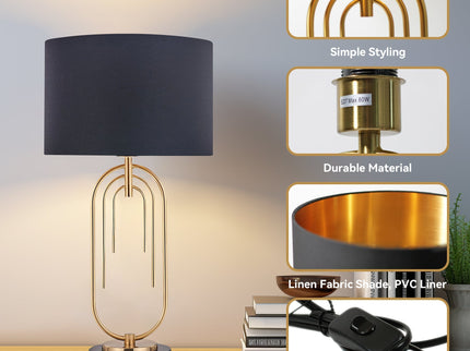 Fleur Table Lamp White Black Elegant Home Decor Light.