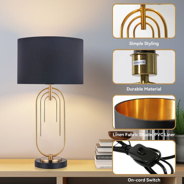 Fleur Table Lamp White Black Elegant Home Decor Light.