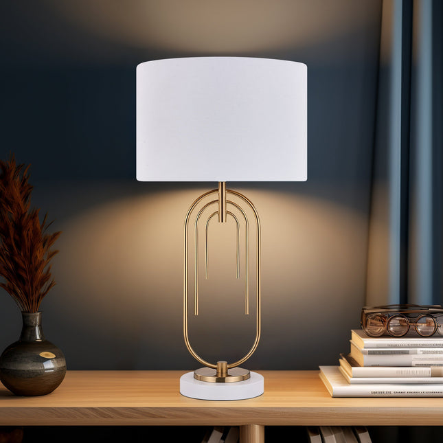 Fleur Table Lamp White Black Elegant Home Decor Light.