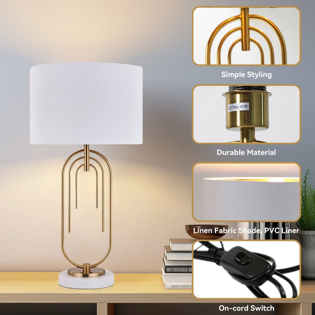 Fleur Table Lamp White Black Elegant Home Decor Light.