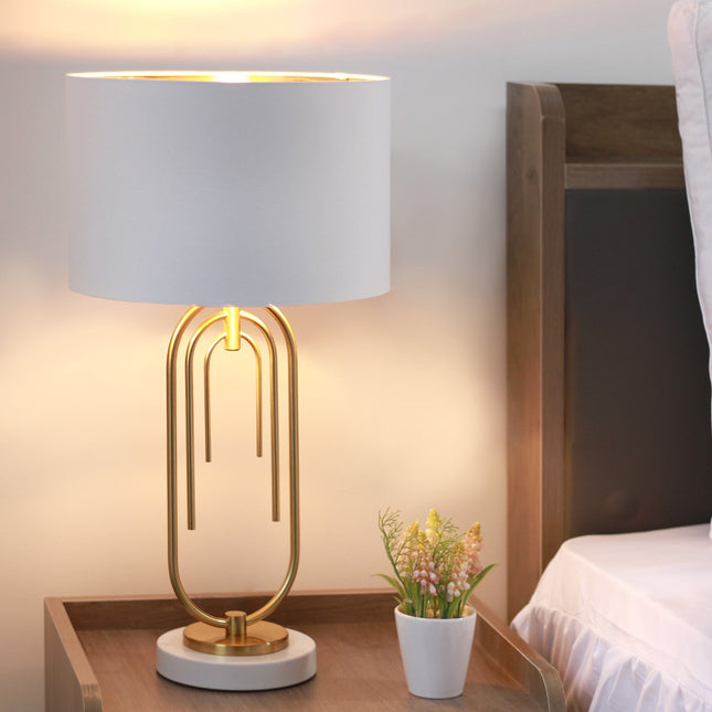 Fleur Table Lamp White Black Elegant Home Decor Light.