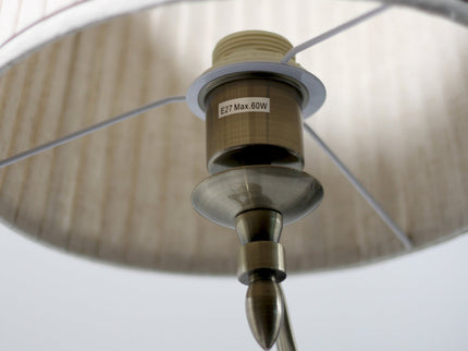 Nicollete Table Lamp with Brass Stand and Fabric Shade.