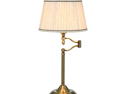 Nicollete Table Lamp with Brass Stand and Fabric Shade.