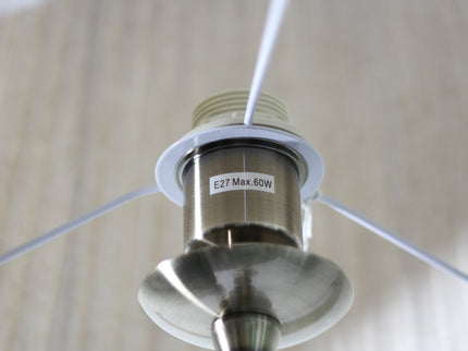 Nicollete Floor Lamp with Brass Stand and Fabric Shade.