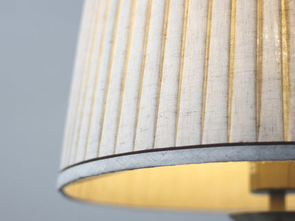 Nicollete Table Lamp with Brass Stand and Fabric Shade.
