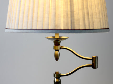 Nicollete Table Lamp with Brass Stand and Fabric Shade.