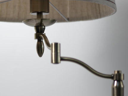 Nicollete Floor Lamp with Brass Stand and Fabric Shade.